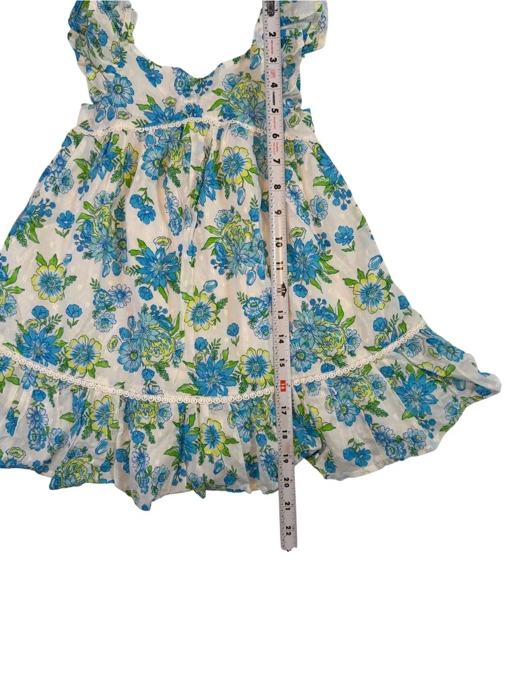 Happily Grey. Girls Blue & Green Floral Ruffle dress. Size 2T. Summer.